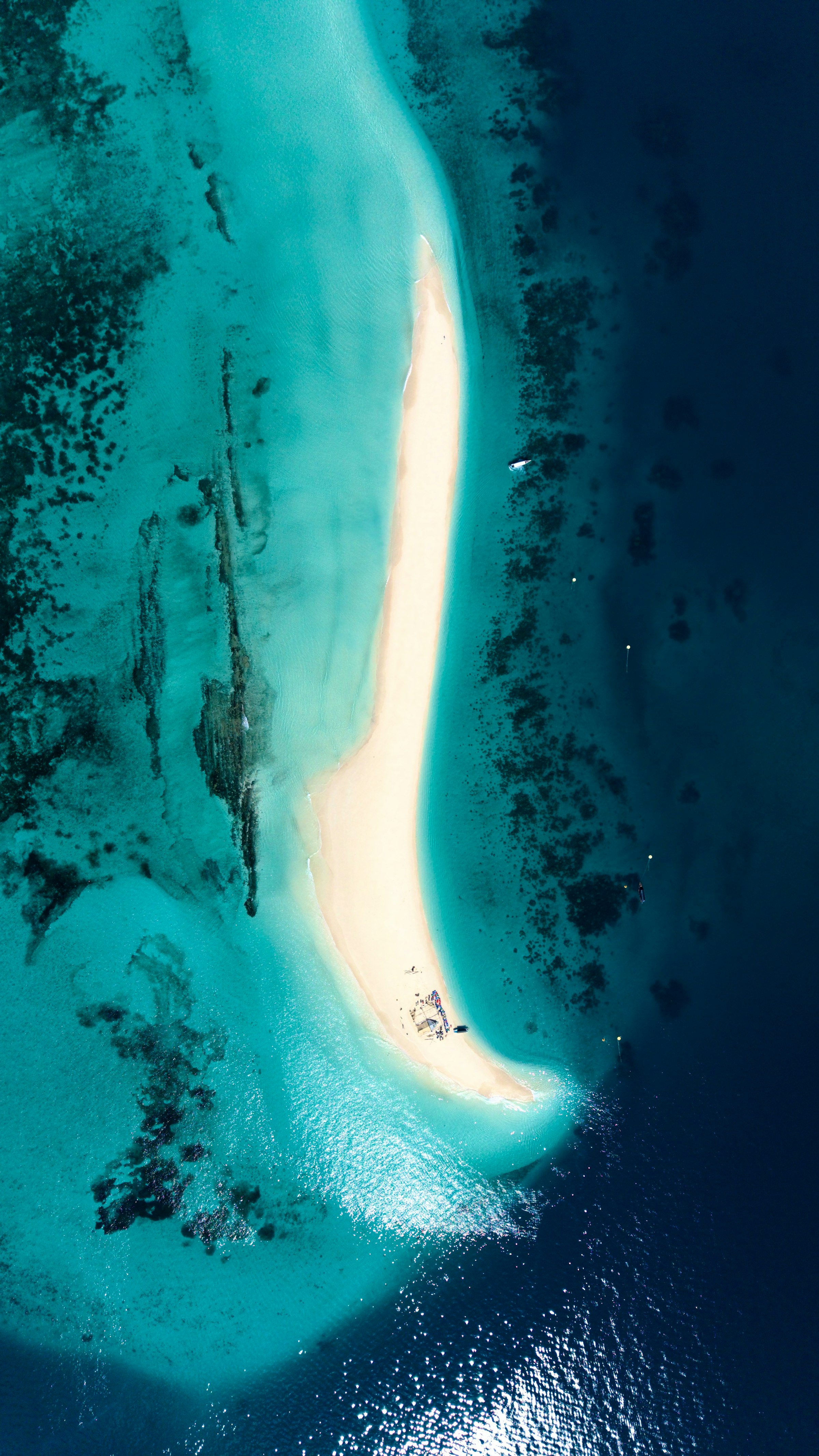 Aerial view of the Kenyan coastline.
